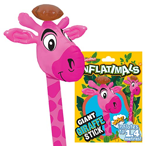 Inflatimals - Rosa Giraffe von Deluxebase. Riesiges aufblasbares Meerestier Aufblasbares Spielzeug. Perfektes aufblasbares Partygeschenk oder Partydekoration für Kinder