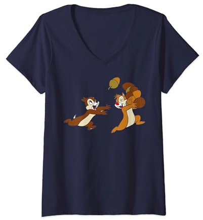 Disney Chip 'N Dale Acorn Chase T-Shirt avec Col en V