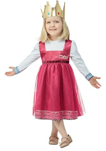 Smiffys Masha and the Bear Masha-Kostüm, Kleid und Krone