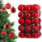 Christbaumkugeln Rot, 30 Stück 6 cm Weihnachtskugeln Rot Kunststoff, Groß Baumschmuck Weihnachten, Bruchsicher Weihnachtsbaum Kugeln,Christmas Decorations Weihnachtskugel-mit Hakenkordel