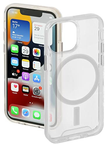 Hama Hülle für Apple iPhone 13 kompatibel mit MagSafe (Magnetische Hülle für induktives Laden, Handyhülle schützt vor Stößen, Kratzern und Schmutz, durchsichtiges Case aus TPU) transparent