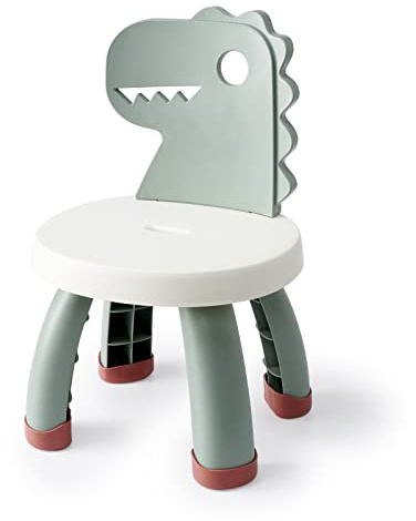 Toddler Chair,Plastic Kids Dino Chair,Sturdy Durable and Lightweight Toddler's Activity Chairs,Anti-Slip Ergonomic Design Kids Step Stool,Indoor or Outdoor Use for Boys Girls Aged 1+ (Green)