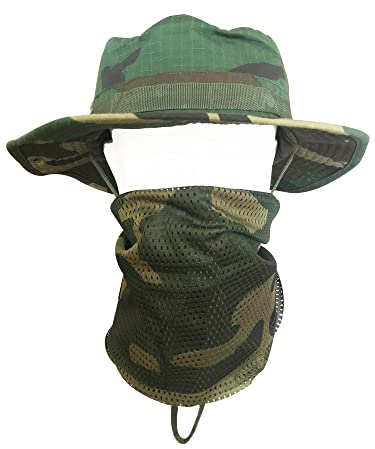 QMFIVE Taktische Boonie Hut Schal Unisex Camouflage Abgerundete Hut Fischer für Tactical Airsoft Paintball Aufstieg Camping (A-WL, 1)