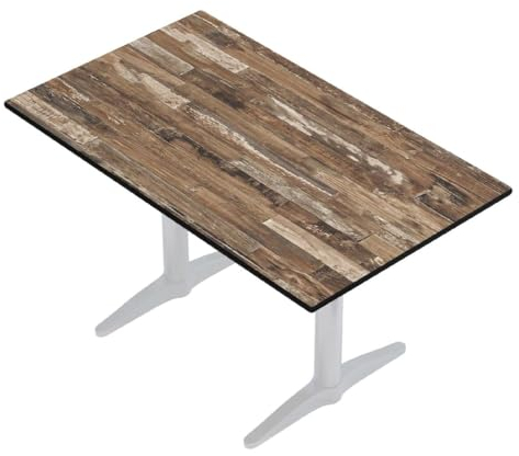 GGMMÖBEL COMPACT | Esstisch HPL Tischplatte | 118 x 68 cm | Vintage Old | Perfekt für klappbare Gartentisch, Esstisch | Outdoor | Restaurant, Cafe, Bar