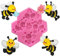 Cestony 4 kleine Bienen Silikonformen für DIY Kuchen Fondant Kekse Seife Zucker Pudding Schokolade harte Süßigkeiten Dessert Kerze Dekor