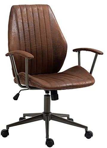CLP Bürostuhl Nampa Im Industrial Design I Gesteppter Schreibtischstuhl Mit Wippfunktion Und Stufenloser Höhenverstellung, Farbe:Cognac