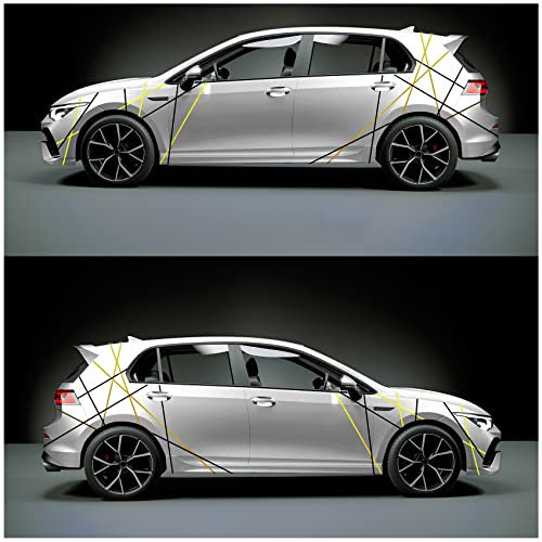 Auto Streifen Dekor Folien zweifarbig Zierstreifen 10m Länge 15mm Breite Dekorstreifen für Kfz Motorrad Boot Modellbau Zubehör Klebestreifen Rallystreifen (17 Flip Flop Grün Orange/Schwarz)