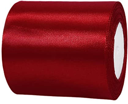 22m Satinband Geschenkband Weinrot 100mm Breit,Auto Seidenband Dick Schleifenband Satin Dekoband Geschenkverpackung Deko Band Stoffband für Halloween Weihnachten Hochzeit Taufe Geburtstag DIY