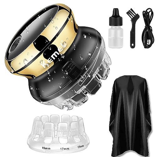 KEMEI Men's Hair Clipper for Self-Haircut, Rotary Blades, USB Rechargeable, Cordless, Waterproof