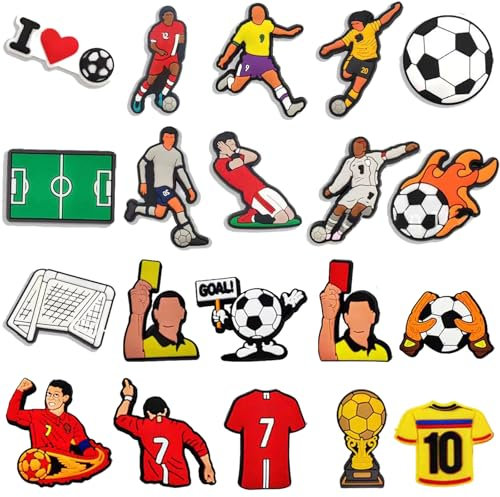 Keismodye 20PCS Football Shoe Charms Fits for Clog Sandal, Birthday Gift, or Wristband, or Party Favors for Kids, Boys, Teens, Men