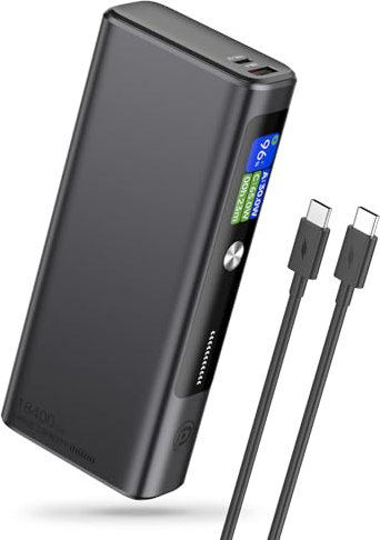 POWERΛDD PRO Fast Charging Power Bank for Laptop 130W 18400mAh Smart Digital Display Portable Charger Compatible with iPhone16/15, Samsung, iPad, MacBook, Laptop etc.