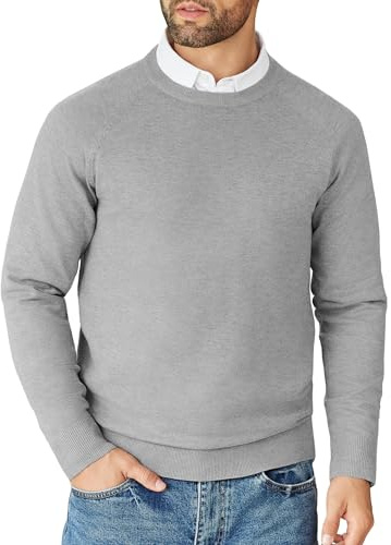 COOFANDY Men's Jumper Crew Neck Sweater Knitted Casual Jumpers | Round Neck Pullover, Winter Jumpers, Long Sleeved Work Jumper for Business, Office Jumper, Smart Casual Sweater
