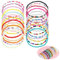 24 PCS Bunte Perlen Fußkette, Boho Fußkette Damen, Bunte Perlen fußkette, Handgefertigte Boho Perlen Fußkettchen Set für Damen und Mädchen, Verstellbar, für Strand und Alltag