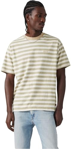 Levi's Men's T-Shirt Red Tab Vintage with Logo, Relaxed Fit, Multicolor (Break Stripe Paloma), S