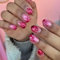 24pcs Short Press On Nails With Heart Flame Designs Acrylic False Nails For Women And Girls Easy To Apply And Remove