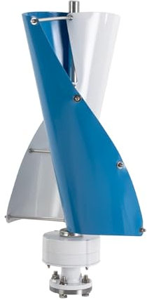 TFIANYNI 100W 12V/24V Windkraftanlage Vertikale Windturbine Mit Controller, Geräuscharmer, Windgenerator Für Haus, Geschäft Und Industrielle Energieversorgung (Weiß und Blau, 12V)
