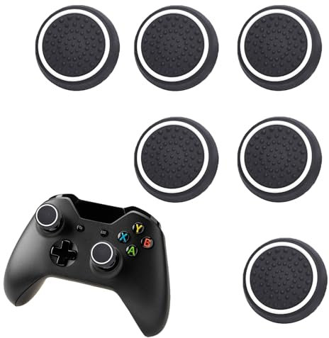 ASIRYVA 6PCS Thumb Grips - Silicone Non-Slip Controller Grips Joystick Controller Performance Replacement for PS3 / PS4 / PS5 / XBOXONE 360 Controller