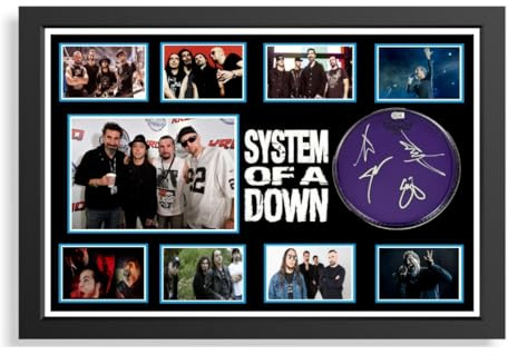 (37) System Of A Down Signed Framed Autograph Signature A4 (21 X 297 CM) Art Work Wall Art Display (REPRINT) #####