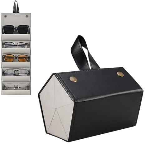 DEANKEJI 5 Scomparti Portaocchiali Multiplo da Casa, 17 × 12.5 × 12 cm Porta Occhiali Multiplo, per Riporre Occhiali da sole e Piccoli Oggetti