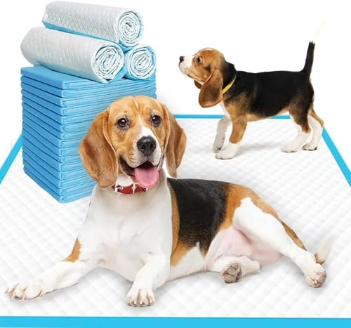 Puppy Pads 100 Pack, 56x56cm Dog Training Pads, 5-Layer Absorbent Wee Pads | Leakproof Protective Backing Quick-Absorbing Puppy Wee Pads Puppy & Dog House Training Home & Travel Use