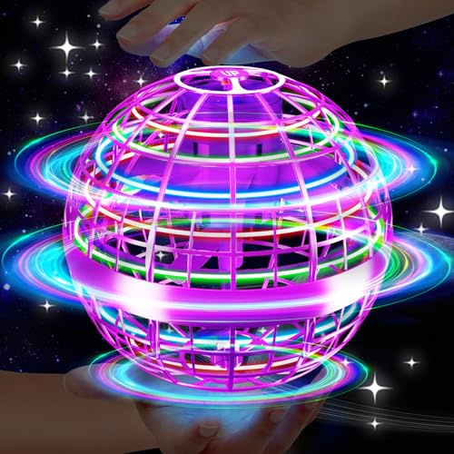 Vantexi Flying Orb Ball Toy,2026 Upgraded Parachute LED,Magic Hand Controlled Mini Gravity Ball,Cosmic Globe Boomerang,Cool Christmas Birthday Gift for 6 7 8 9 10+ Year Old Girls-Bright Purple