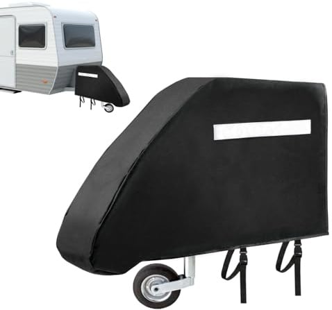 WISEPRO Deichselabdeckung Wohnwagen – Universelle Abdeckung für Anhängerkupplungen mit Reflektorstreifen und Doppel-Klickverschluss, 600D wasserdicht & wetterfest