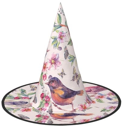Cxzmnba 2 Stück Vögel auf Ästen und Schmetterlingen Partyhut Halloween Hut Festival Essentials Fasching Cosplay Einheitsgröße