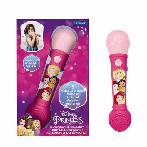 Lexibook, Disney Princesses Micro Lumineux, MIC80DPLXB | Effets sonores, mélodies de démo, Rose