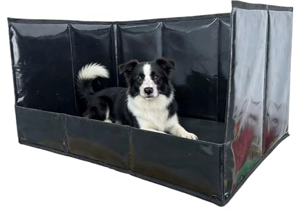 Bandeja Sanitaria para Perros,Sanitario Portátil Plegable Impermeable,Baño para Perros Plegable con Soporte para Toallas Absorbentes - para Interiores Exteriores Balcón Porche y Limpieza