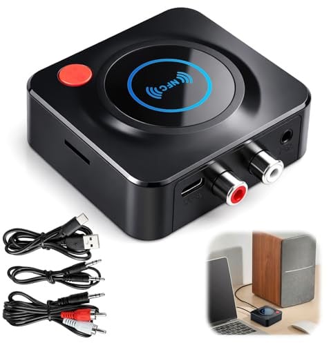 Receptor Bluetooth 5.4 Hi-Fi con NFC/3.5mm AUX/TF Ranura