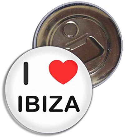 I Love Ibiza - Abrebotellas con imán de nevera de 55 mm