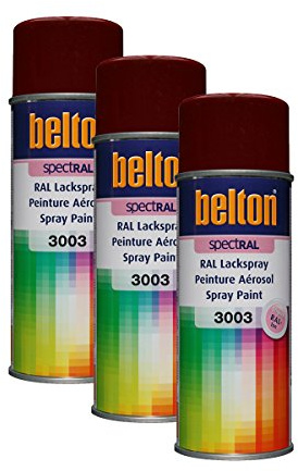 3x KWASNY 324 043 BELTON SPECTRAL Lackspray RAL 3003 rubinrot hochglanz 400ml