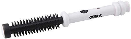 Omega 20414 White Slimline Heated Brush – Sleek Lightweight 13mm Hair Styling Brush with Fast Heat-Up & Tangle-Free Design