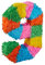 Relaxdays 10025189_911 Birthday Number Anzahl Pinata Geburtstag, Zahl 9, zum Aufhängen, Kinder & Erwachsene, Papier, zum selbst Befüllen, Piñata, bunt, 9 (EU)
