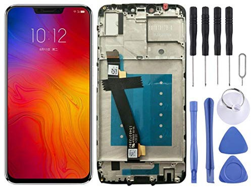 Cqu Smartphone Remplacement Affichage à l'écran LCD Noir et Digitizer Assemblage Complet avec Cadre for Lenovo S5 Pro Mobile Phone (Couleur : Black)