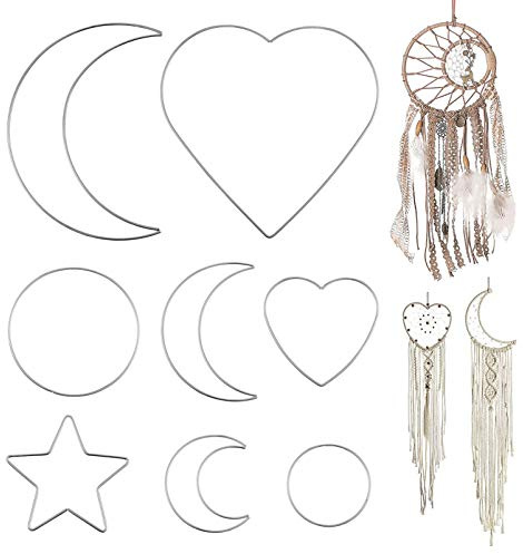 EXCEART 8pcs Metal Dream Catcher Rings Set Dream Catcher Hoops and | Wire Wreath Frame for Diy Crafting Macrame Projects Wall Hangings Home and Party Decor