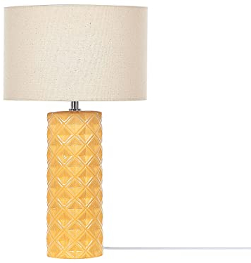 Tischlampe Keramik gelb 49 cm Lampenschirm elegant Balonne