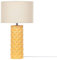 Tischlampe Keramik gelb 49 cm Lampenschirm elegant Balonne