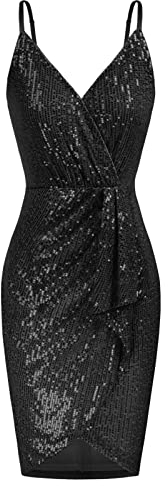 GRACE KARIN Paillettenkleid Damen Bodycon Kleid 1950er Vintage Retro Cocktailkleid Party Festlich Kleider CL1723-01_00L