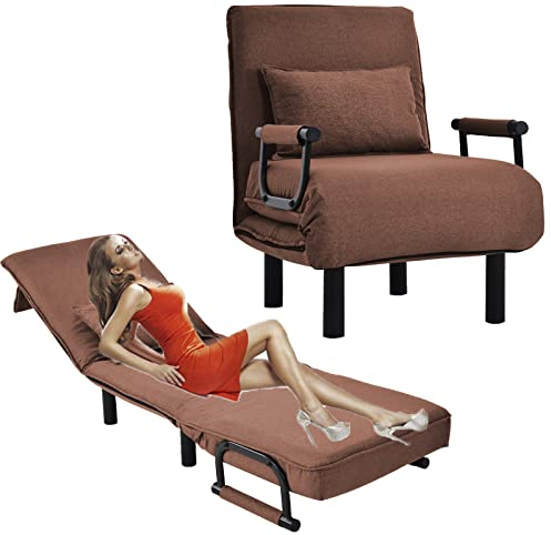JINTAOMA Relaxsessel Fernsehsessel Sessel Liegesessel Ruhesessel Polstersessel Liegestuhl Lesesessel Armsessel Wohnzimmer Dunkelgrau Stoff,Brown