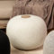 ENGLISH HOME Pouf Hocker, Rund Sitzpouf, Sitzhocker, Sitzpuff, Fußhocker, Strick Puff Hocker für Wohnzimmer, Schlafzimmer, Strickhocker Pouf, 37 x 50 cm, Ekru