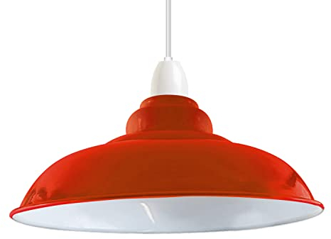 Metall-Deckenleuchten-Lampenschirm, 32 cm, einfache Montage, kurvige Lampenschirme, nur für industrielle Deckenleuchten, Schlafzimmer, Wohnzimmer (kostenlose Reduzierplatte)