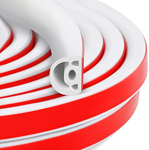 [2023 Upgrade] 19.7Ft Silicone Door Weather Stripping Door Seal Strip for Doors & Windows, Multi-Layer Soundproof Chamber Design, Self-Adhesive, Seal 5/16 “- 15/32 Large Gaps, Easy to Cut & Install
