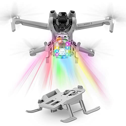 STARTRC Mini 3 Fahrwerk Faltbares verlängertes Bein mit Blitz-LED-Leuchten Fahrwerk für DJI Mini 3 Zubehör (nur für Mini 3)