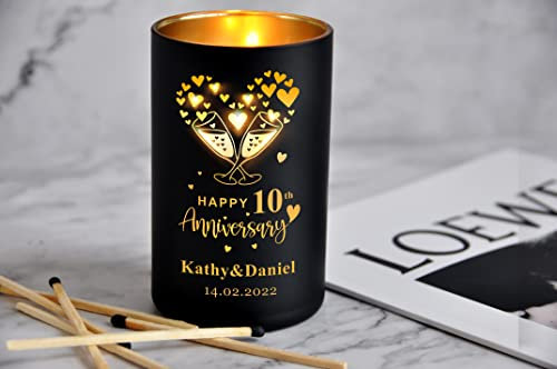 Personalised Rose English Pear Amber Freesia Scented Candles for Home Gifts for Women Girlfriend with Any Text on Birthday Christmas Anniversary Valentines Day Up to 40 H (Design2)