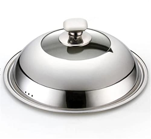Couvercle de Casserole Wok de Cuisson Visible Couvercle de Casserole Universel en Acier Inoxydable Couvercle de Remplacement Visible pour marmite Wok (30 cm)