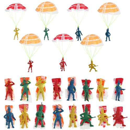 Manmel 40PCS Parachute Toy, Outdoor Flying Toy for Kids 3 4 5 6 7 8 9, Mini Paratroopers Army Parachute Flying Throwing Outside Toys for Toddlers, Boys, Girls, Party Favors, Goodie Bag Stuffers
