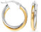 LeCalla 925 Sterling Silber Hoop Ohrringe für Frauen | Kleine 14K vergoldet zwei-Ton-Klick-Top verflochtene klobige Ohrring Hoops - 20MM