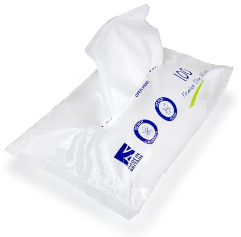 1 x Easy Care Solutions Standard Patient Dry Wipes | Large 28cm x 32cm |1 Pack of 100