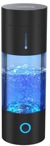 Tritan Hydrogen Water Bottle Generator - 5Min Quick Electrolysis Hydrogen Water Machine, madeking Portable Rechargeable Hydrogen Rich Water Cup Maker, Good for Travel, Sports, Gift, Type C (Black)